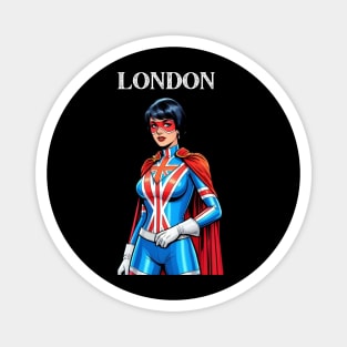 London England Female Comic Book Superhero Cape Magnet